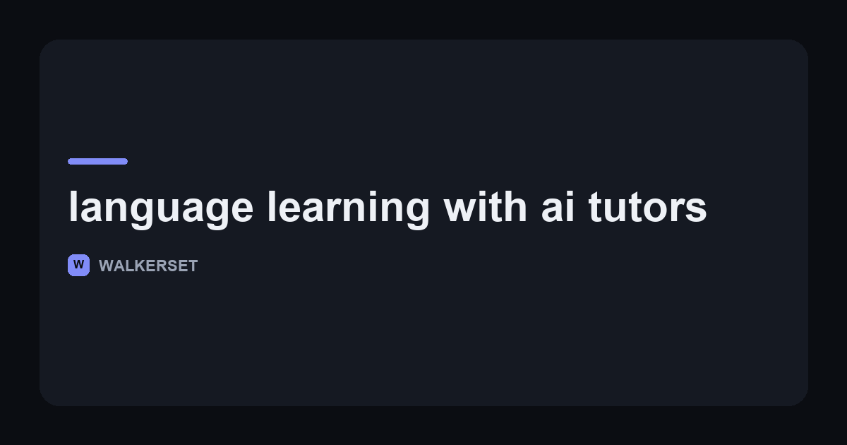 Walkerset article card on language learning with AI tutors, set against a guesthouse breakfast table in Kanazawa